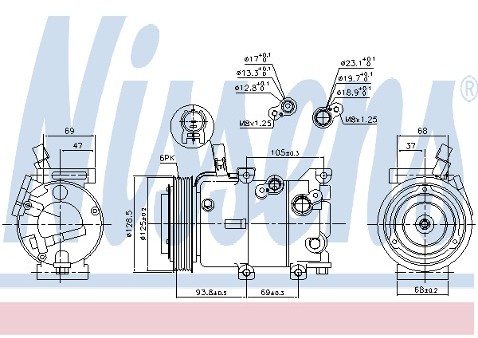 NISSENS SPRĘŻARKA KLIMATYZACJI NISSENS 890237 HYUNDAI I30 12-/KIA SOUL 13 RUS NISSENS 890237