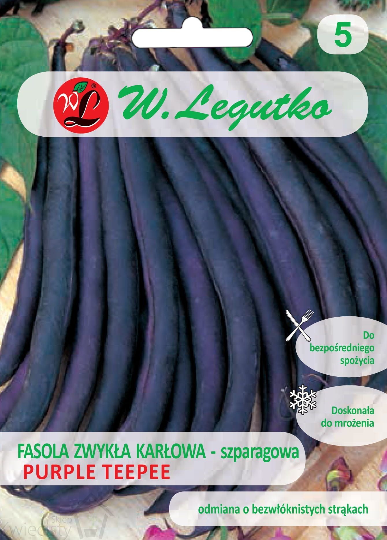 Legutko sp. z o.o Nasiona Fasola szparagowa karłowa Purple-fioletowa