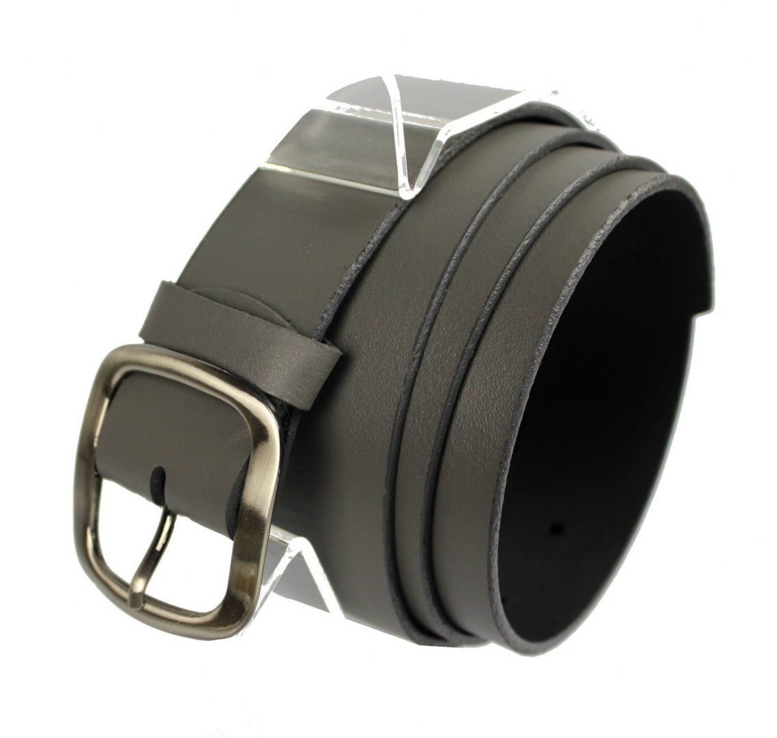 Complex (PL) Pasek Damski Skórzany Gładki (PL) 40 mm GRAFITOWY Szeroki