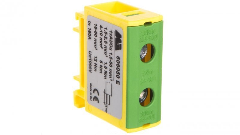 Geberit em group szynowa 1-torowa 1,5-50mm2 żółto-zielona EURO OTL 50 1xAl/Cu 606050 E 606050 E