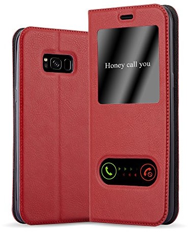 Cadorabo Etui Samsung Galaxy S8 firmy cadorabo  etui na telefon komórkowy z okienkiem (View), funkcja stojaka i zapięciem na magnes Case Cover pokrowiec ochronny etui kieszeń z klapką Book Style DE-111429