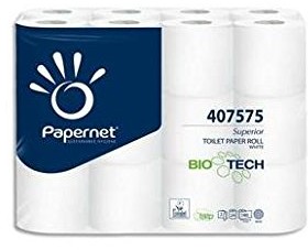 Papernet 407575 papier toaletowy BioTech, masa celulozowa bielona Pure, tłoczenie Micro, biały (Pack 4) 407575