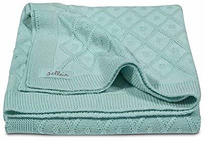 Jollein 516 511 65077 dziane koc 75 x 100 cm, Diamond Knit Vintage Green