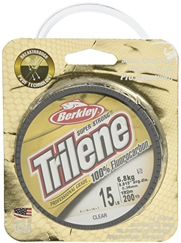 Berkley Trilene 100% Fluorocarbon żyłka wędkarska niewidoczna dla ryb, 200 m, 1,8 kg11,3 kg, do karpi, przezroczysty 1313942