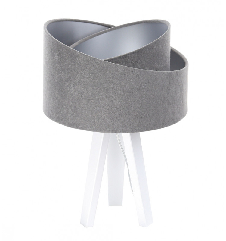 ImoLight Lampka stołowa mini-trójnóg biały Awena Szaro-srebrna 060s-013w