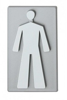 Domino OZNACZENIE SAMOPRZYLEPNE WC SREBRNE 50x45 CHŁOPCZYK