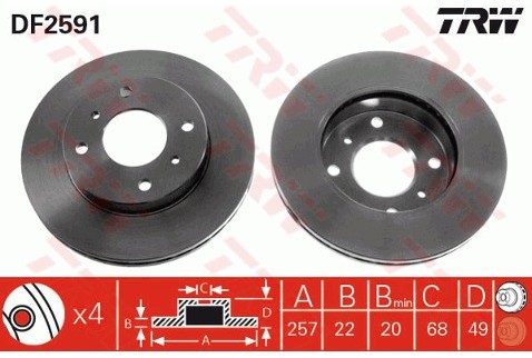 TRW Tarcza hamulcowa DF2591