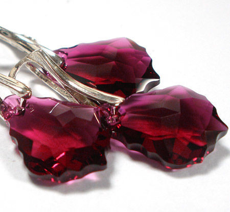 Arande SWAROVSKI komplet+łańcuszek SREBRO Ruby Certyf. 1091148507