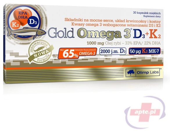 Olimp Laboratories Gold Omega 3 D3+K2 x30 kapsułek