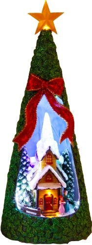 Star LED drzewko bożonarodzeniowe z motywem: Kościół, ok. 26 x 10 cm, kolorowe diody LED, na baterie, cztery kolory, z zamkiem,,, (990-60)