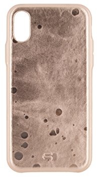 Senza Senza Glam skórzane etui do Apple iPhone X - metaliczny róż LEACVR1043