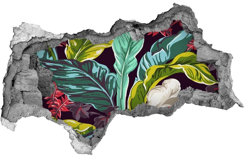 Wallmuralia.pl Okleina 3D dziura na ścianę Tropikalne kwiaty
