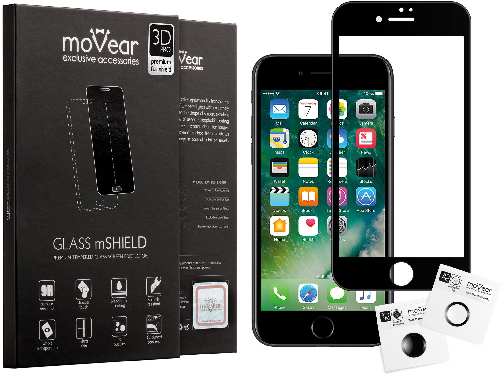 movear Szkło hartowane MATOWE 3D PRO iPhone 6s Plus 5.5 na Cały Ekran AIP6PG3P14MBK