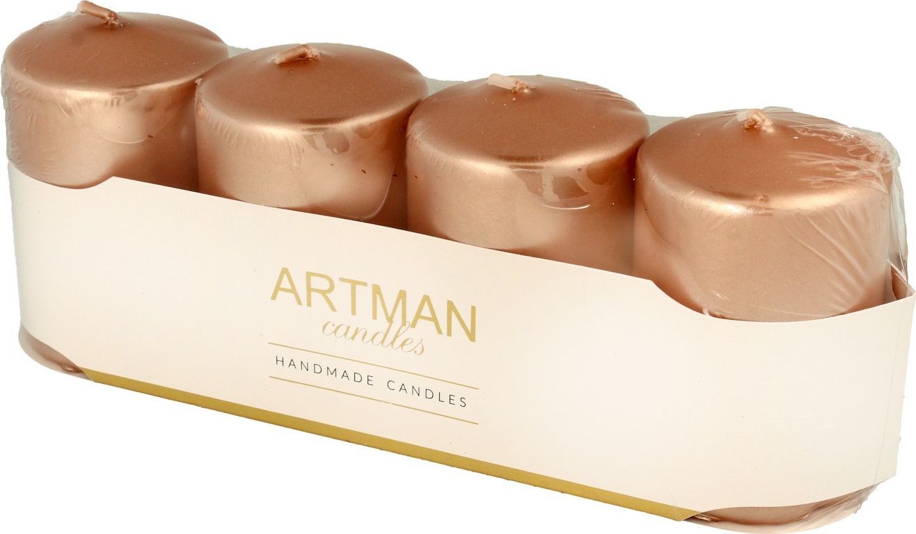 Artman świeca 4-PACK METALIC ROSE GOLD 988841