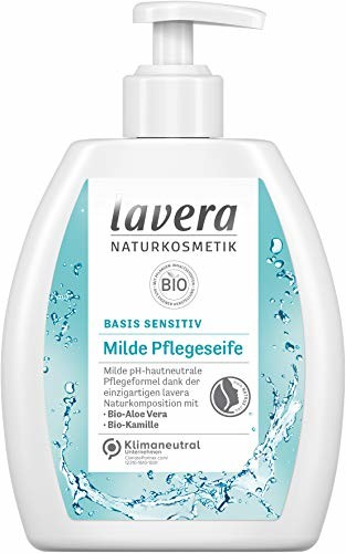 lavera Lavera basis sensitiv milde Pflegeseife ,Bio-Aloe Vera & Bio-Kamille gan ,pH-hautneutrale Pflegeformel  6er Pack (6x250 ml)