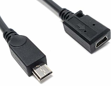 System-S System-S Kabel USB 2.0 15 cm wtyczka Micro B do gniazda Mini B w kolorze czarnym 72332703