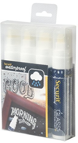 Securit SECURIT kredy marker Waterproof Large, 4er etui, biały SMA820-V4-WT