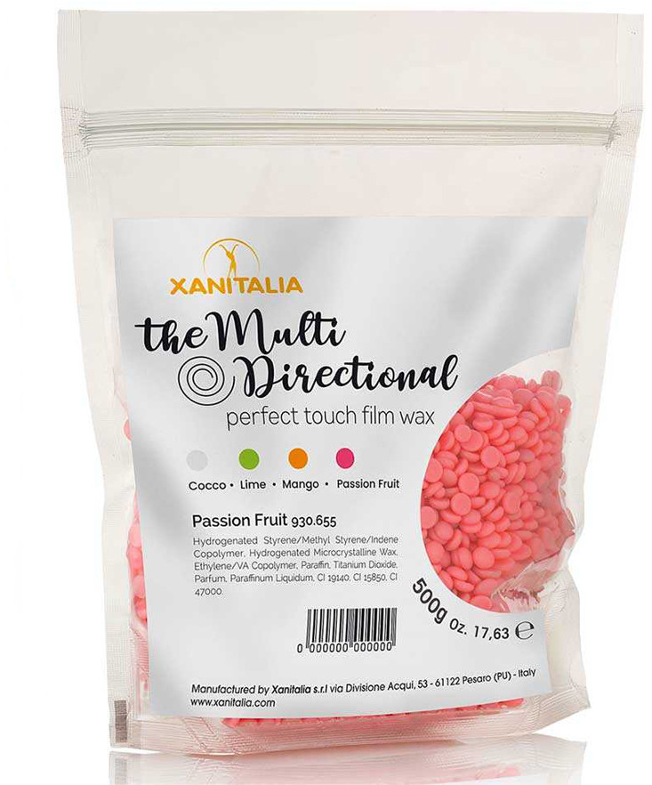 Xanitalia Premium Textile - Wosk Bezpaskowy do Depilacji w Perełkach Passion Fruit 500gr