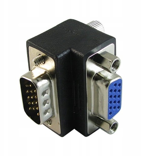 Adapter gniazdo HDB15 na wtyk HDB15 (vga) kątowy