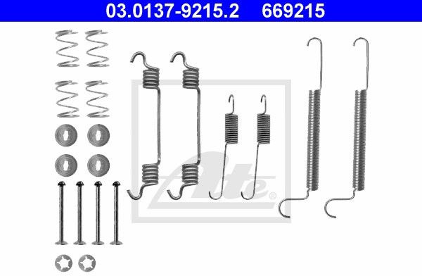 ATE ZESTAW INSTALACYJNY SZCZĘK 03.0137-9215.2 OPEL ASTRA G 1.2 16V 1.7DTI 00-05 1.4 16V 98-05 ZAFIRA 1.6 05