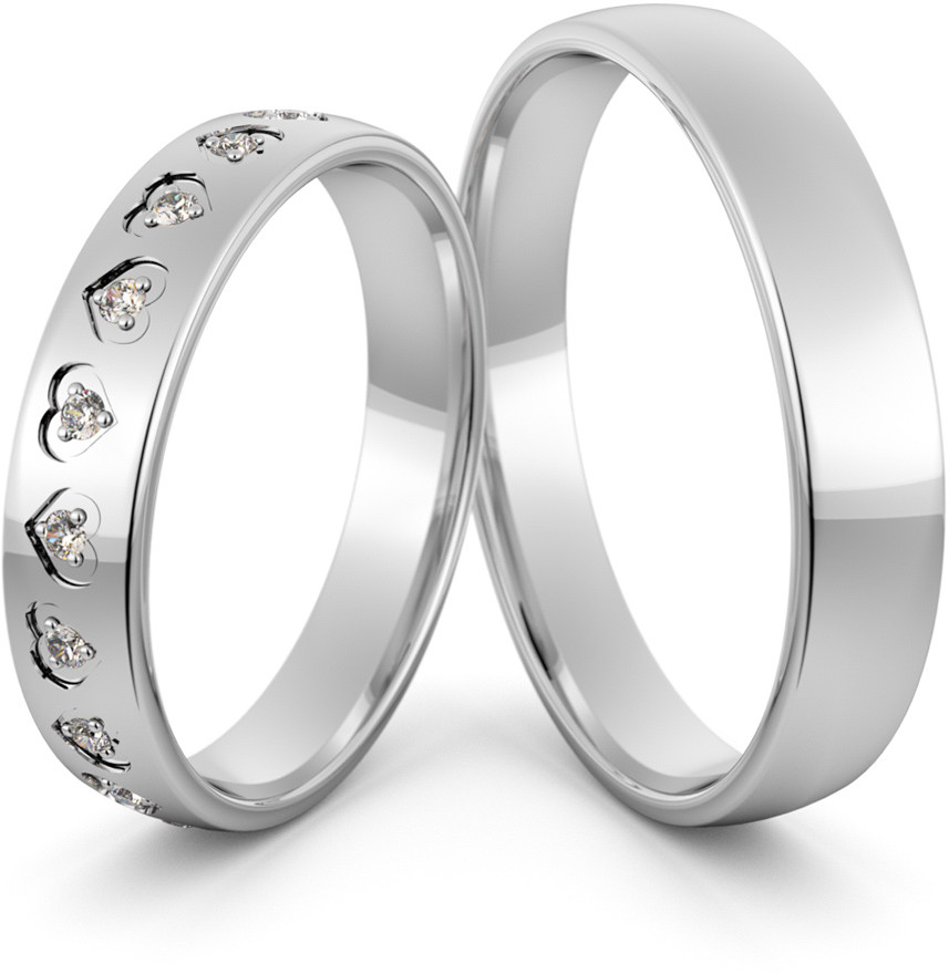 Eminence Obrączki srebrne z sercami i cyrkoniami - wzór Ag-425 Ag-425