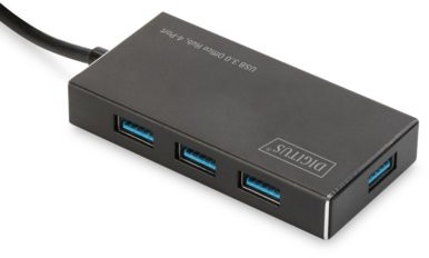 Digitus HUB/Koncentrator 4-portowy USB 3.0 SuperSpeed aktywny HQ aluminium DA-70240-1