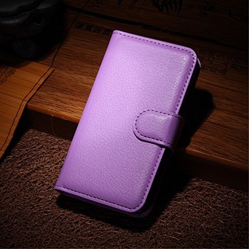 LD Case A000195 pokrowiec o wyglądzie skóry, z przegródkami na karty do Wiko Goa, fioletowy A000195