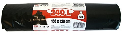 Jufol jufol kosz na worek  240L  5 worki na śmieci na rolce  1000 X 1250 MM  w kolorze czarnym, 1 sztuki, 30141