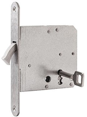 Nemef rygiel nemef 9751620010 blokada drzwi przesuwne z łuku łącznie z blachy, niklowane zamknięcia, wielkość trzpienia 55 MM