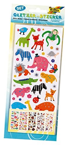 Folia 1411 naklejki brokatu Fantasia, 10 x 23 cm, 5 arkuszy, motywów, sortowane 1411
