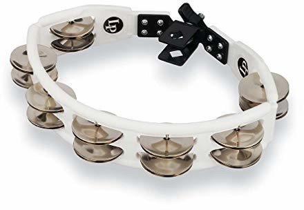 Latin Percussion LP LP LP162 Tambourin Cyclop montowane obejmy stalowe dwurzędowe białe LP162