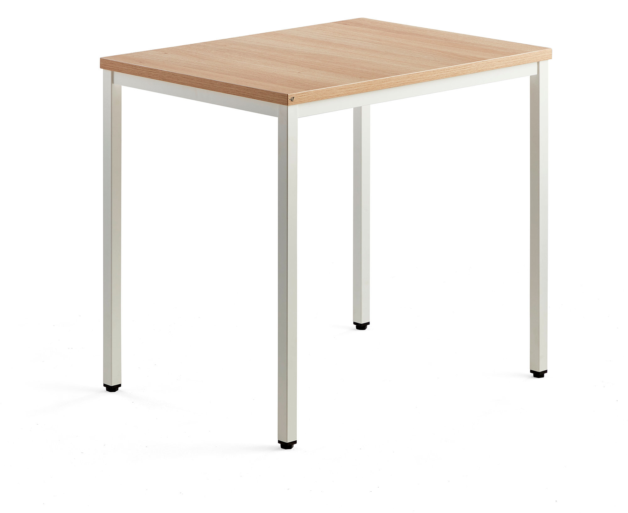 AJ Produkty Biurko MODULUS, 4 nogi, 800x600 mm, biała rama, dąb