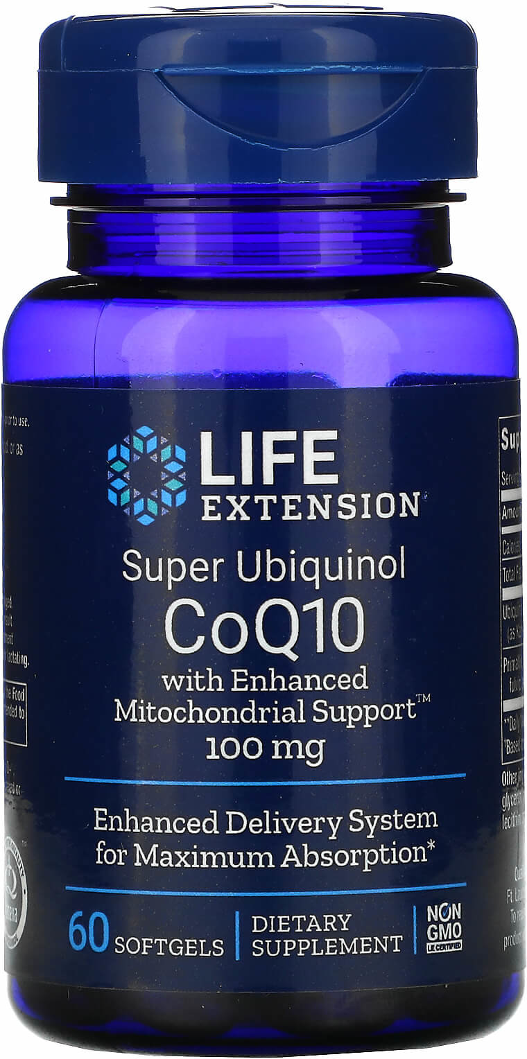Life Extension LIFE EXTENSION Super Ubiquinol CoQ10 with Enhanced Mitochondrial Support 100mg 60 Kapsułek żelowych