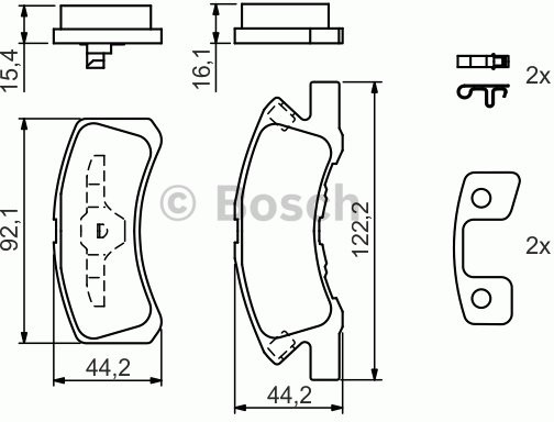 Bosch Zestaw klocków hamulcowych, hamulce tarczowe 0 986 494 134