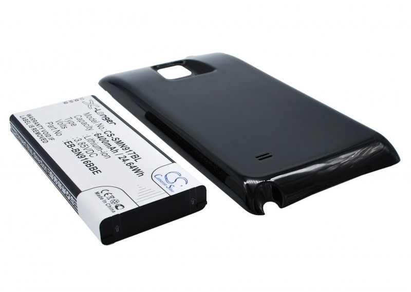 Cameron Sino Samsung Galaxy Note 4 EB-BN910BBE 6400mAh 24.64Wh Li-Ion 3.85V powiększony czarny