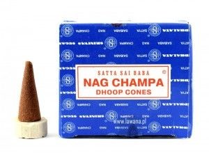 Satya Sai Baba Kadzidła Stożkowe Kadzidła Orientalne Nag Champa 12 sztuk