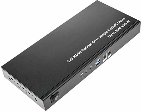 BeMatik BeMatik Przedłużacz HDMI z 8 portami, za pomocą kabla Cat.5e, do 50 m z IR (HB003) .