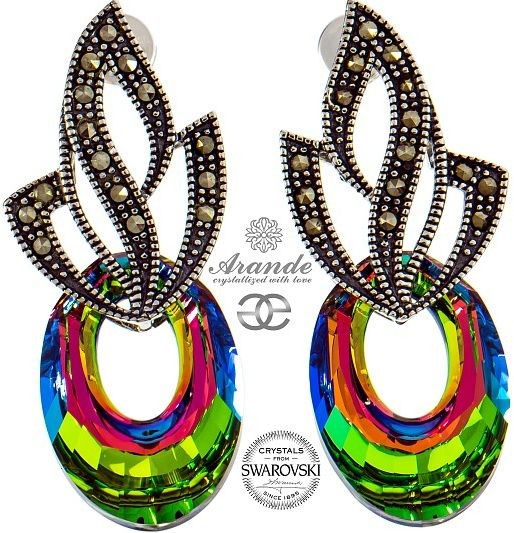 Swarovski kolczyki VITRAIL HELIOS ADMIRE SREBRO