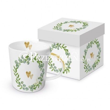 DUŻY KUBEK PORCELANOWY Two Serca DWA SERCA - w PUDEŁKU 603930