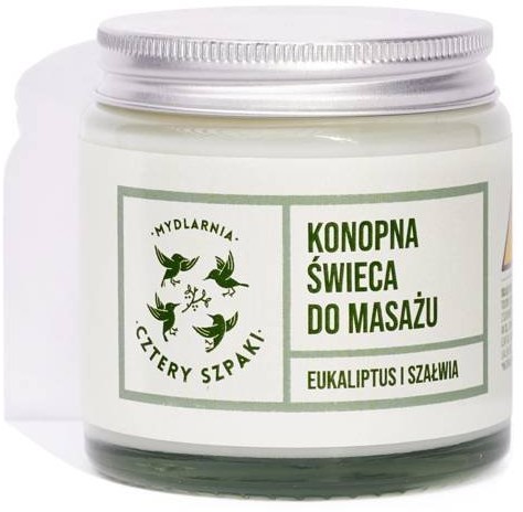 Konopna świeca do masażu z eukaliptusem i szałwią 4SZ 054