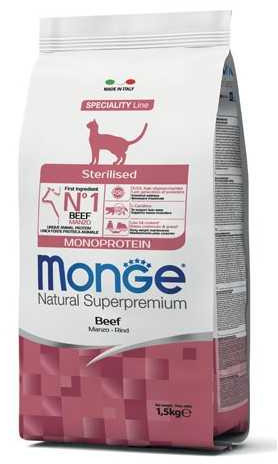 Monge monoprotein sterilised wołowina 1,5kg