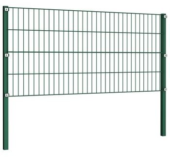 GSTORE Panel ogrodzeniowy ze słupkami żelazny 3,4 x 0,8 m zielony GS-278605