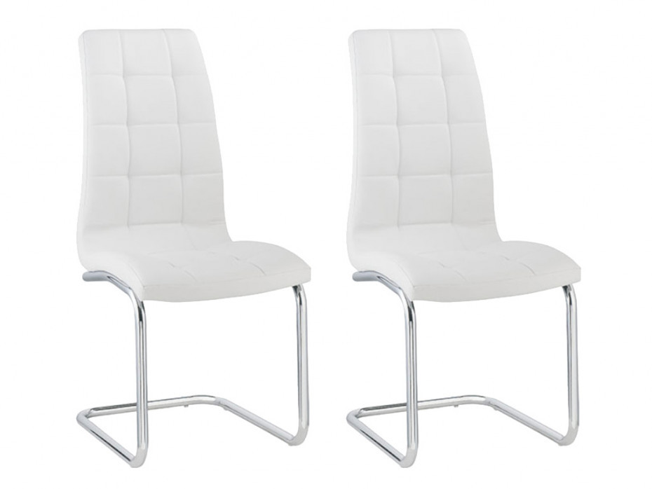 Vente-Unique Zestaw 2 krzeseł NADYA skóra syntetyczna kolor biały