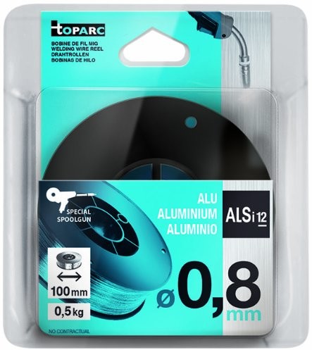 GYS massivdrahtspule, średnica 100 MM, aluminium, alsi 12, 0,8  0,5 kg, 086678 Alu (AlSi12) MIG Wire - 0.8mm - 0.5kg