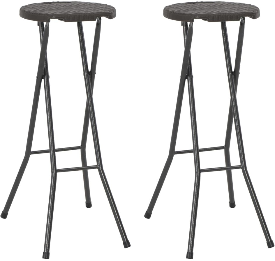 vidaXL Składane krzesła barowe, 2 szt., HDPE, 35x44x80 cm, brązowe