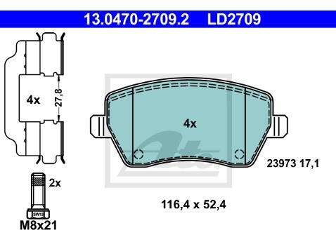 ATE Klocki hamulcowe 13.0470-2709.2
