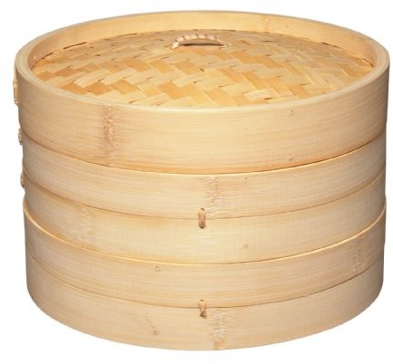 Kitchen Craft World of aromatów orientalny bambusowych koszy na parę, 2-piętrowy, 25,5 cm WFORBAMBOO