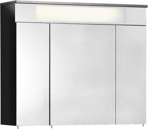 Fackelmann Szafka lustrzana 3D - 80 cm z kolekcji KARA antracyt z oświetleniem LED 80940 / 80960