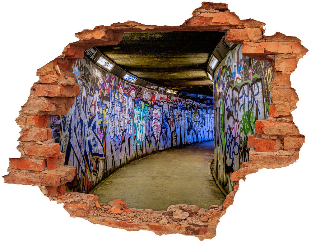 Wallmuralia.pl Fototapeta dziura na ścianę Graffiti w metrze