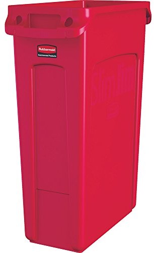 Rubbermaid Commercial Products 1955959 Vented Slim Jim-jego tony, tworzywo sztuczne, czerwony 1956189